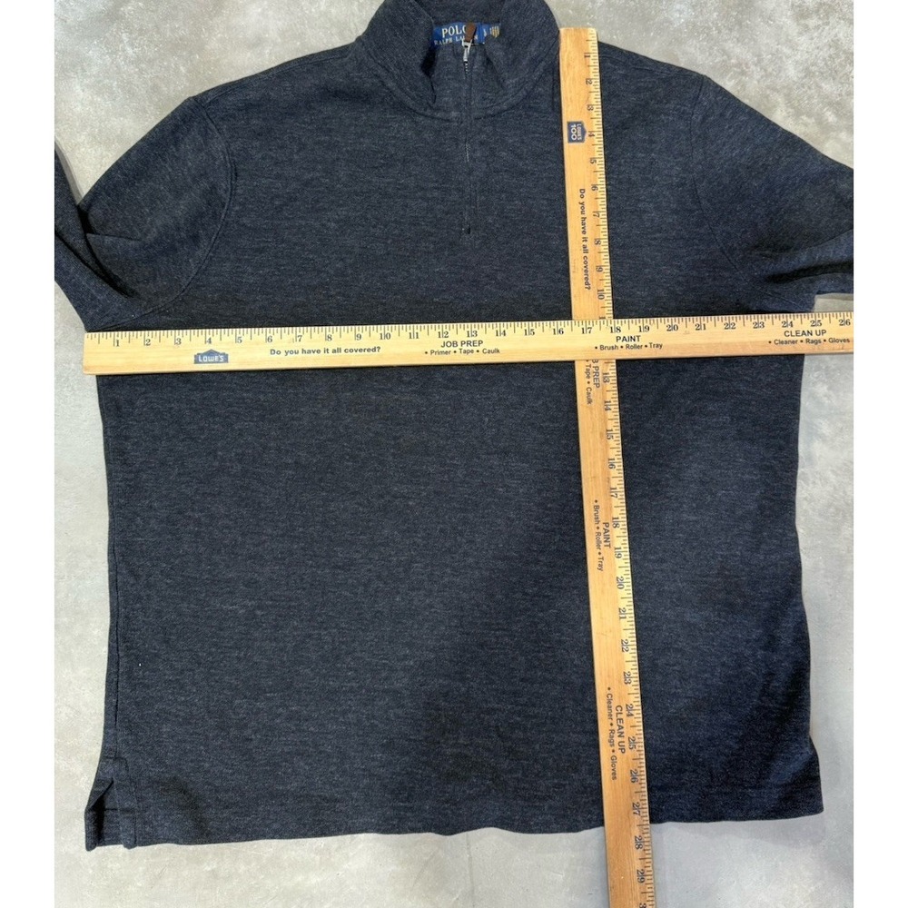 Polo Ralph Lauren Mens Estate Rib Quarter Zip Pullover Sweater Large Gray‎ - Picture 7 of 7